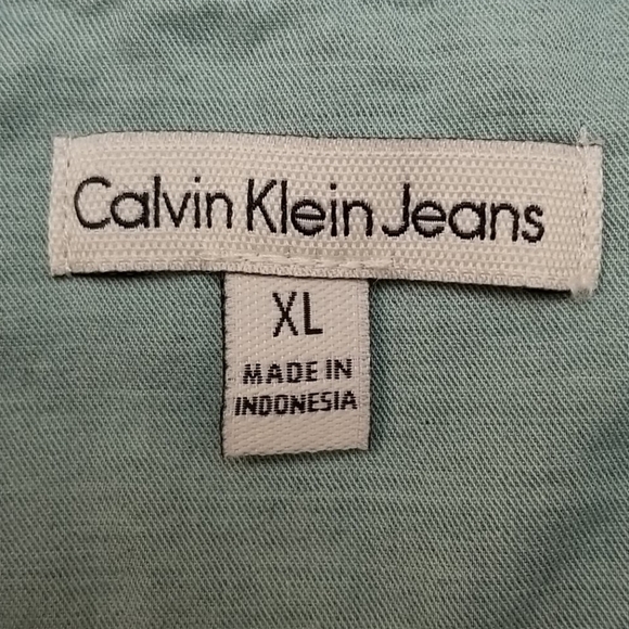 CALVIN KLEIN JEANS Green Button-Up Shirt, XL - Picture 5 of 6